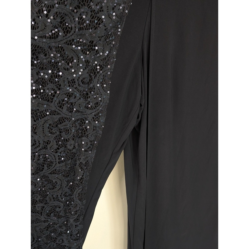R&M Richards Navy Sequin Lace One Shoulder Jumpsuit Size 16 Evening Formal - Picture 4 of 10